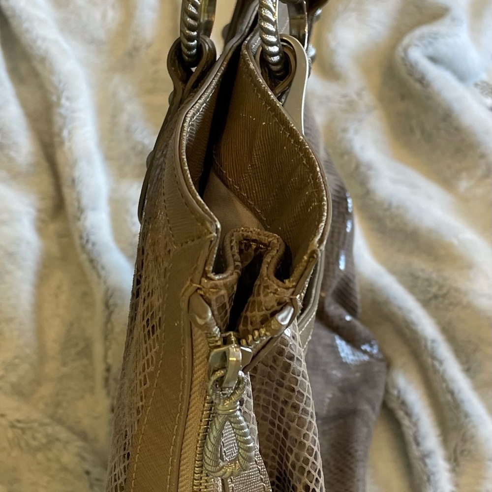 Judith Ripka Python Embossed Leather Handbag/Shou… - image 3